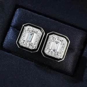 مرصعة بقطع الزمرد ومرصعة بزركونيا Emerald cut and cubic zirconia studded