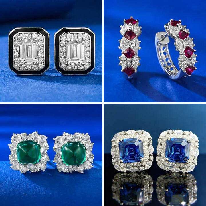 مرصعة بقطع الزمرد ومرصعة بزركونيا Emerald cut and cubic zirconia studded