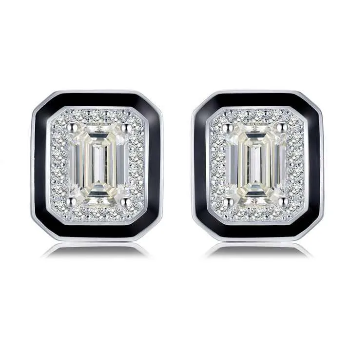 مرصعة بقطع الزمرد ومرصعة بزركونيا Emerald cut and cubic zirconia studded