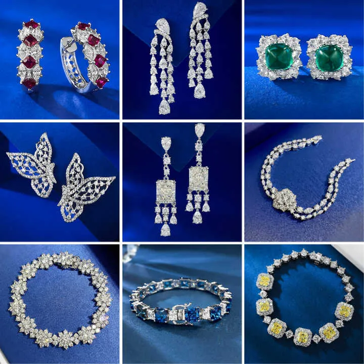 مرصعة بقطع الزمرد ومرصعة بزركونيا Emerald cut and cubic zirconia studded