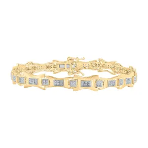 10kt Yellow Gold Men's Diamond Link Bracelet - 1/2 Ct.t.w.