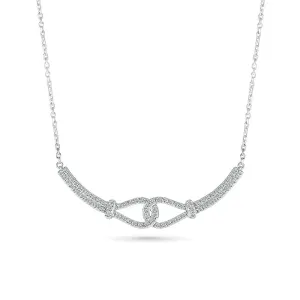 1/2ctw Diamond Interlink Curved Bar White Gold Necklace
