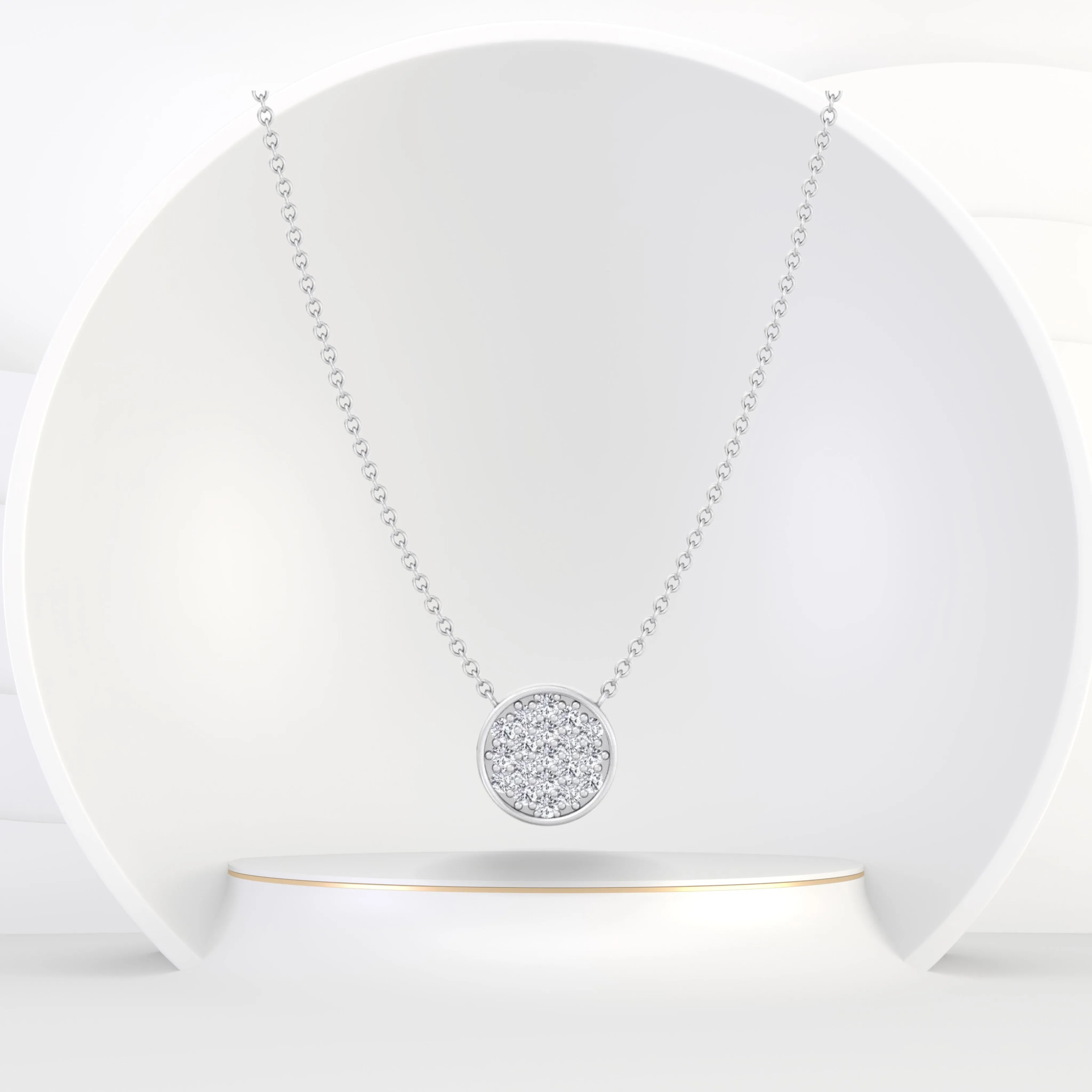 1/3 Carat TW Diamond Circle Pendant Necklace