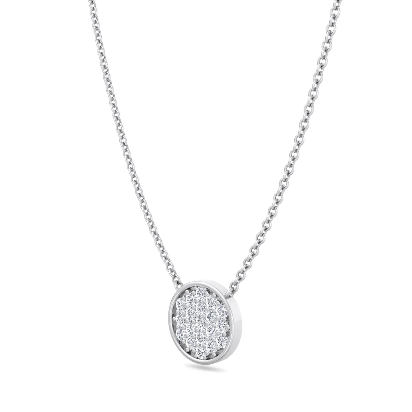 1/3 Carat TW Diamond Circle Pendant Necklace