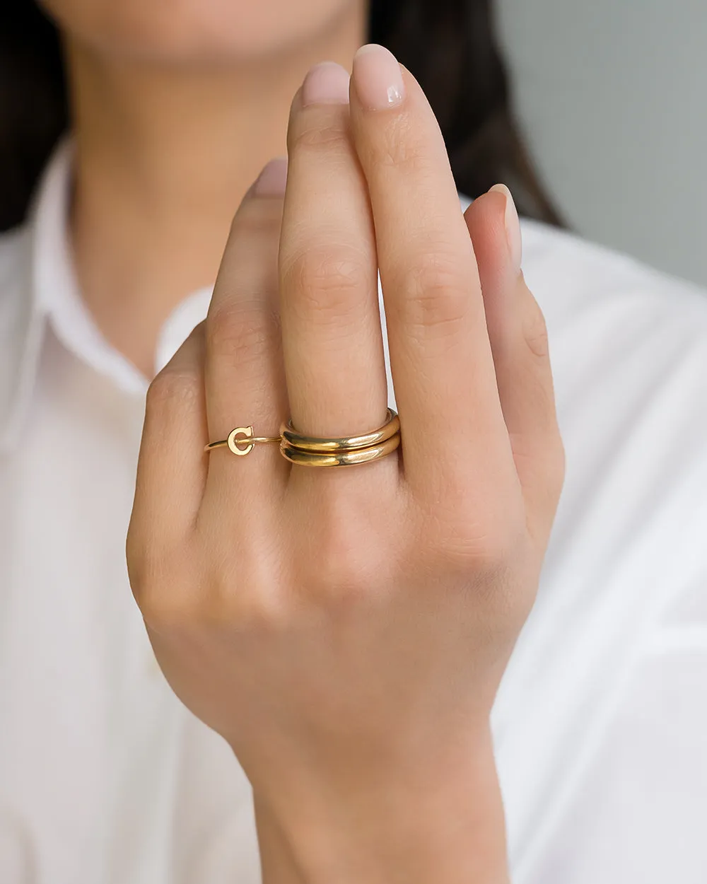 14k Gold Initial Ring