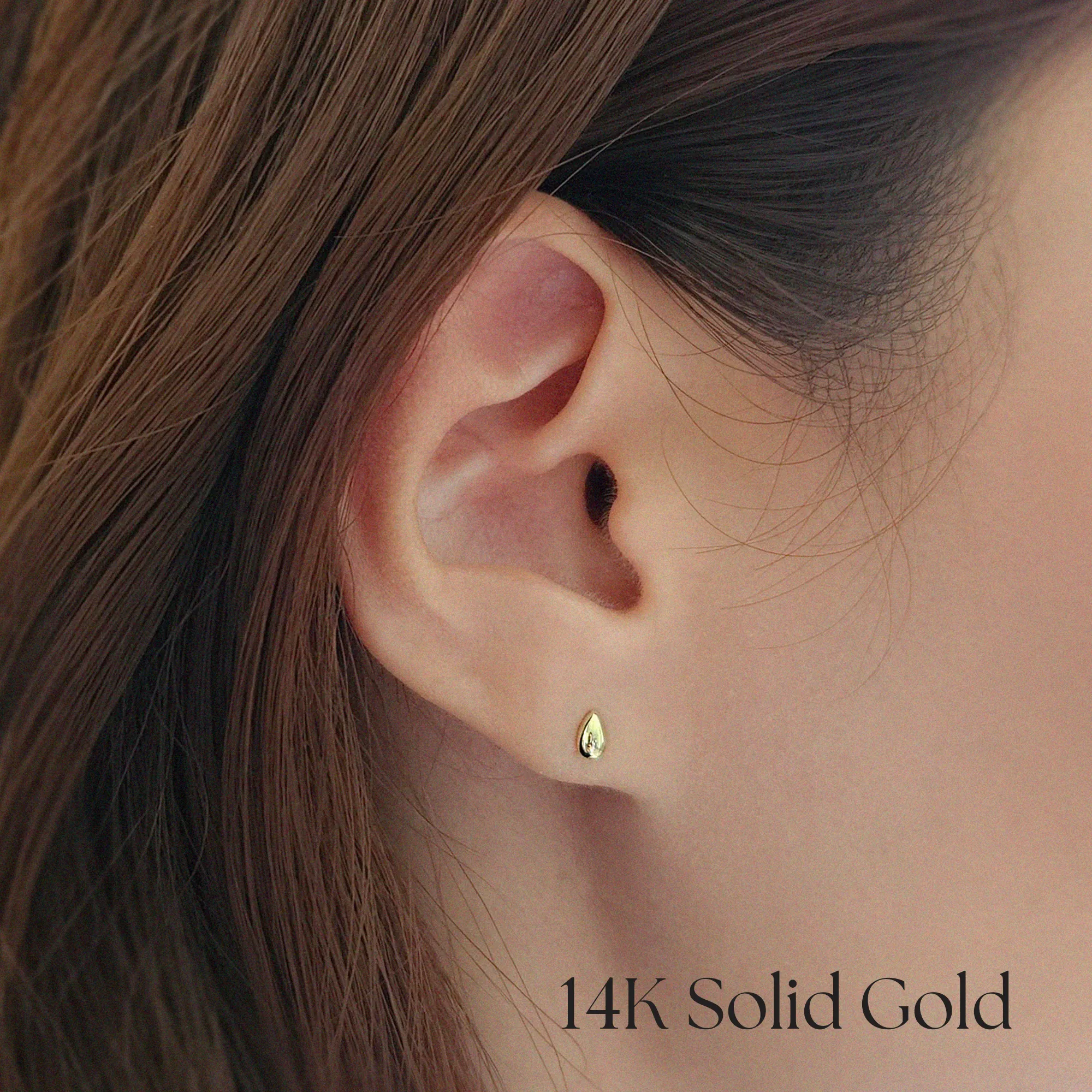 14K Petite Teardrop Earrings