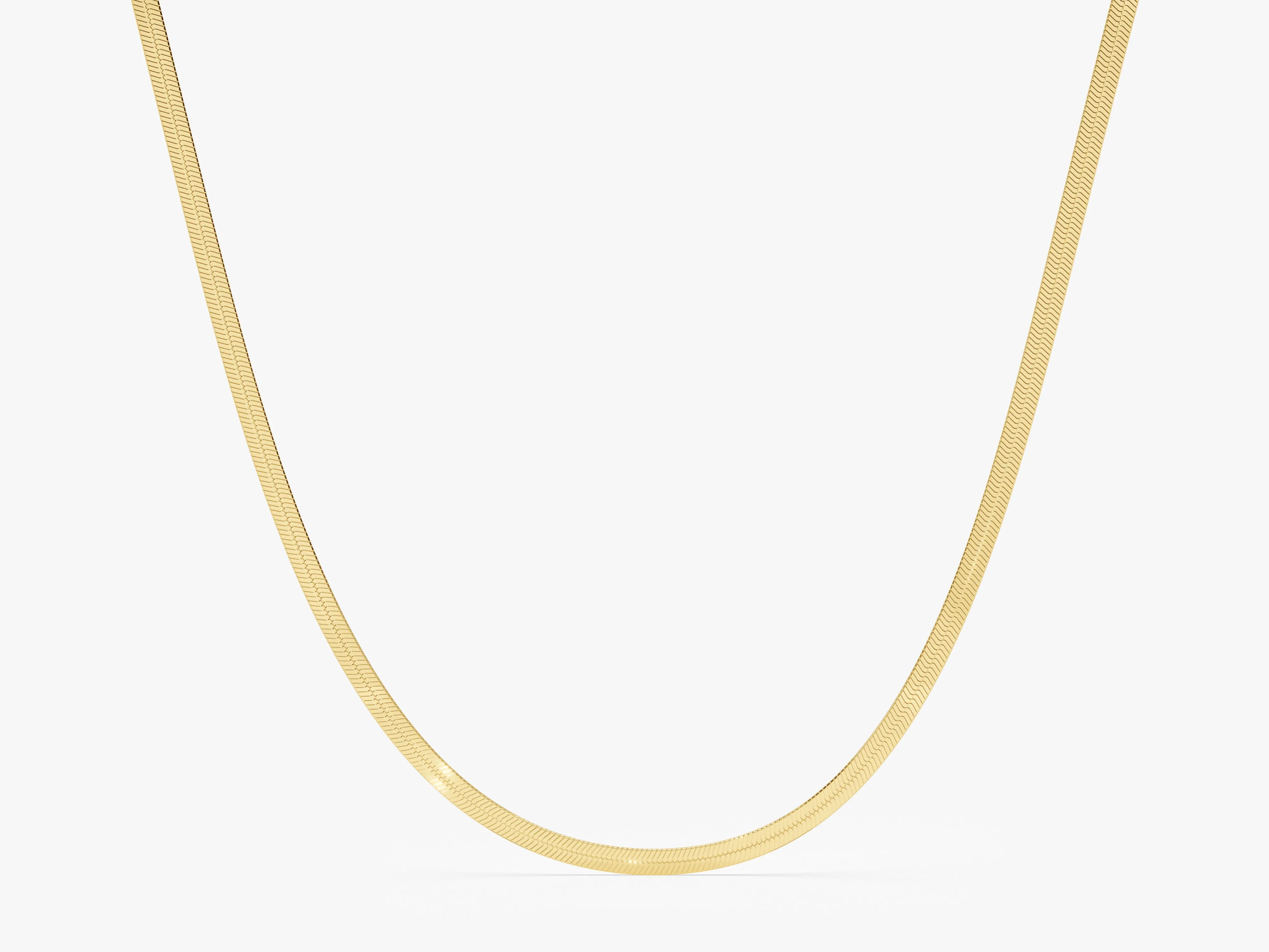 14k Yellow Gold 2.5mm Herringbone Chain Necklace