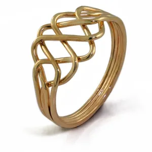 14K Yellow Gold 4 Band Princess Puzzle Ring 4PY