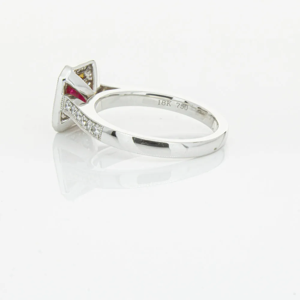 18ct White & Yellow Gold Ruby & Diamond Ring