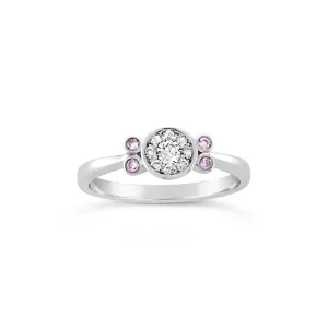 18ct White Gold Pink and White Diamond Ring