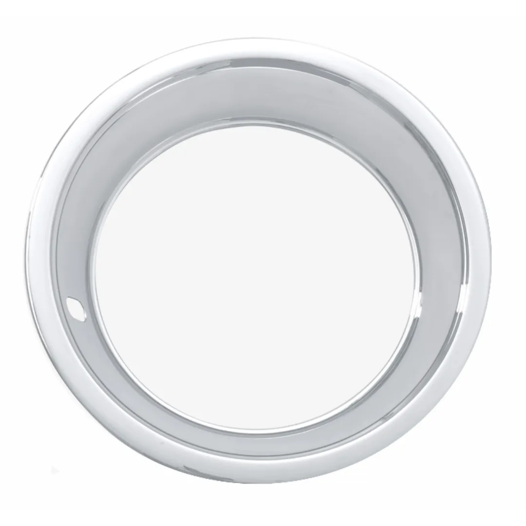 1967-1974 Chevrolet Camaro 15" Deep Dish Triple Chrome Plated Stainless Trim Ring Set 2.75" Wide - With Straight Edge