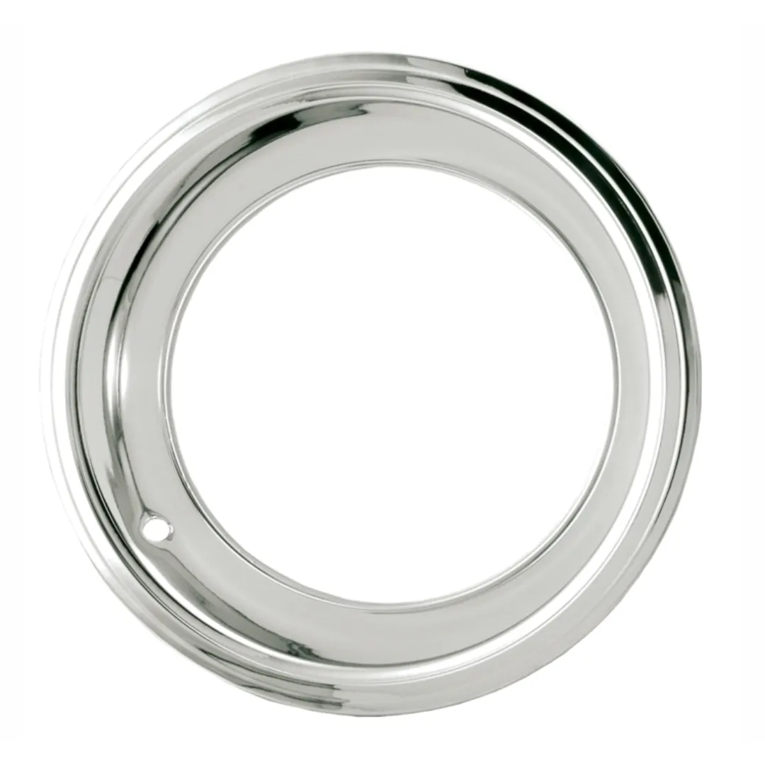 1967-1974 Chevrolet Camaro 15" Deep Dish Triple Chrome Plated Stainless Trim Ring Set 2.75" Wide - With Straight Edge