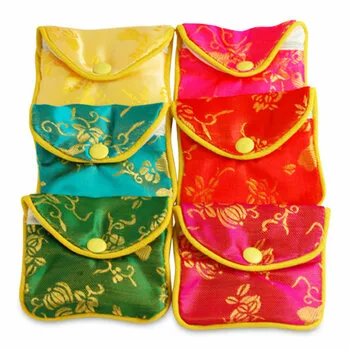 2 1/2" x 2 3/8" Multicolor Chinese Zipper Pouch