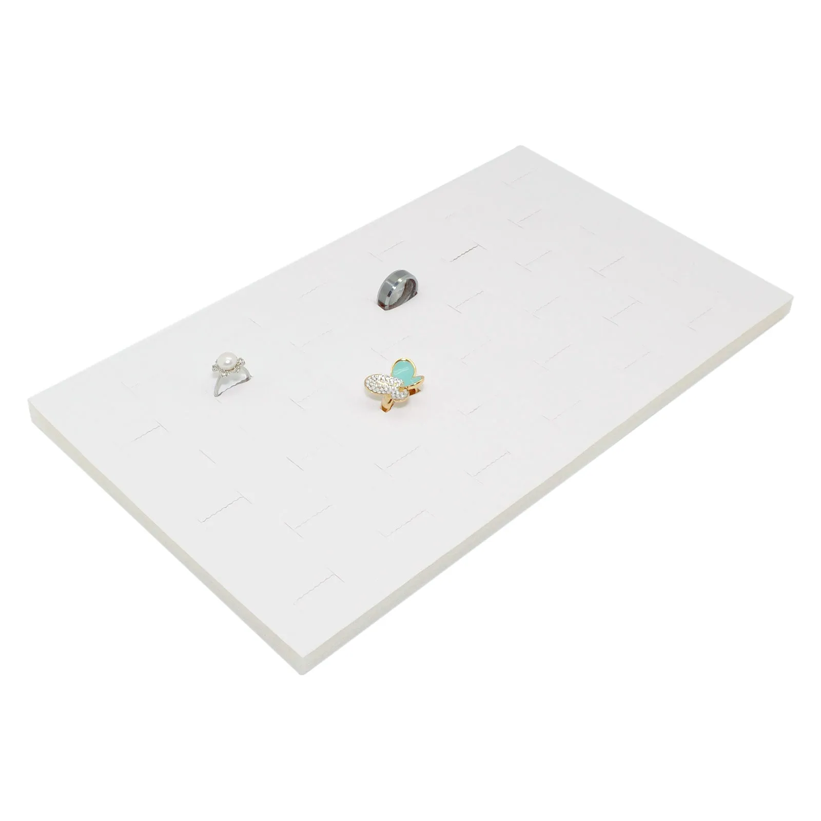 36 Ring White Leatherette Foam Standard Jewelry Tray Insert