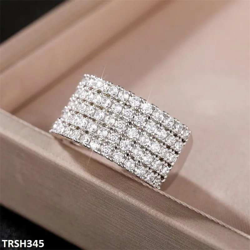 5 line crystal cubic Zirconia Ring