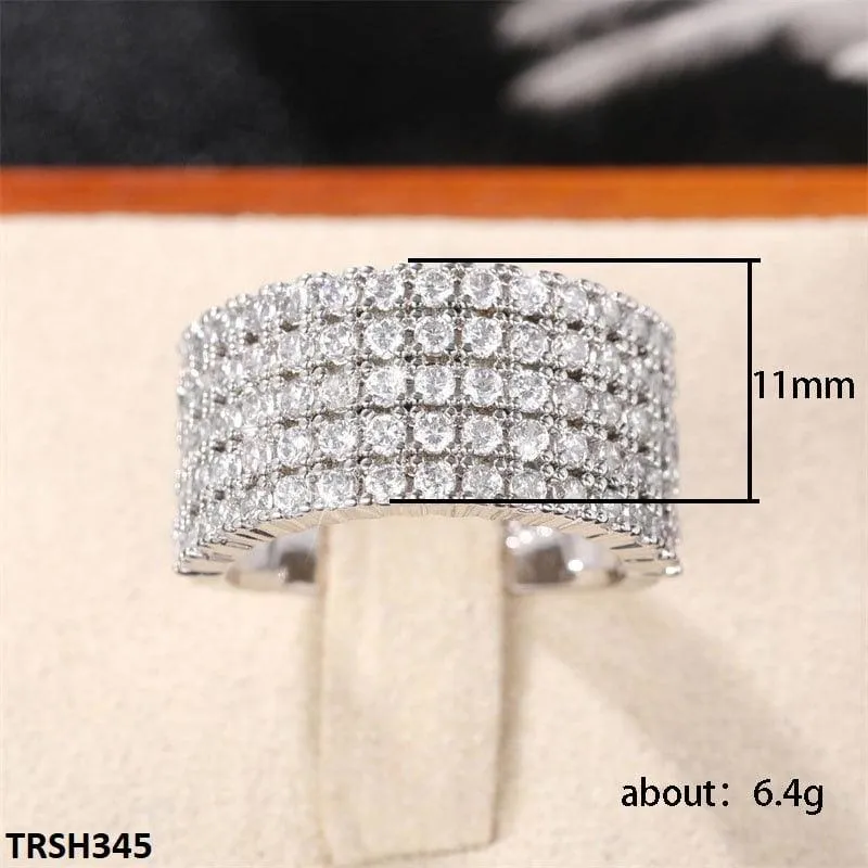 5 line crystal cubic Zirconia Ring