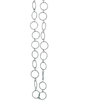 5' Regal Peacock Turquoise Blue Glitter Round Circle Chain Christmas Garland