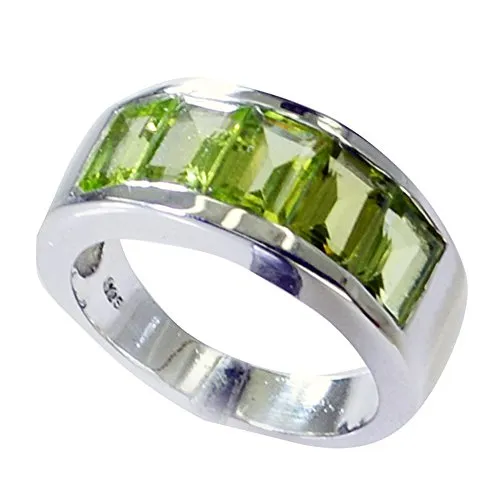 55Carat Natural Green Peridot Ring Band Men Bold August Birthstone Handmade Size 4,5,6,7,8,9,10,11,12