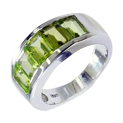 55Carat Natural Green Peridot Ring Band Men Bold August Birthstone Handmade Size 4,5,6,7,8,9,10,11,12