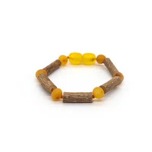 5.5" Hazelwood Honey Bracelet for GERD Colic Eczema with Baltic Amber