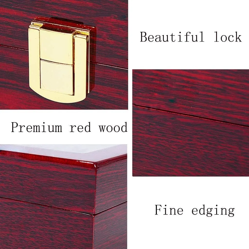 6 Slots Rose Wood Watch Organizer-SA2408-285