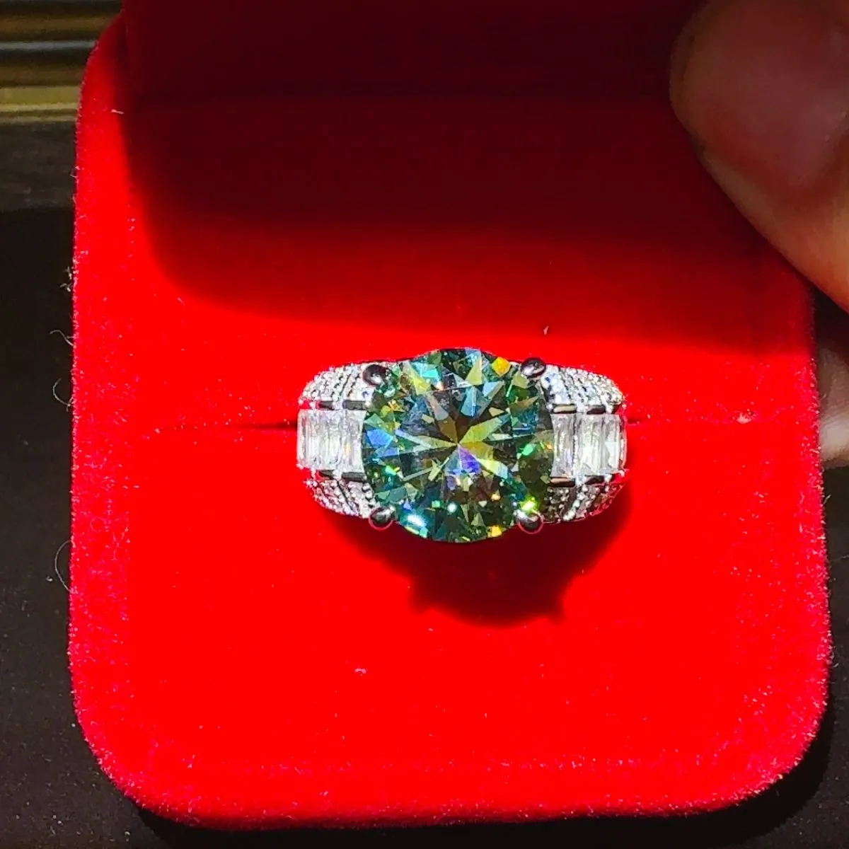 925 Sterling Silver 5 Carat Moissanite Ring
