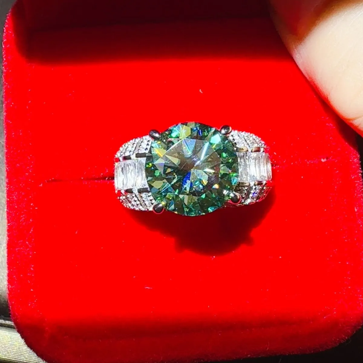 925 Sterling Silver 5 Carat Moissanite Ring