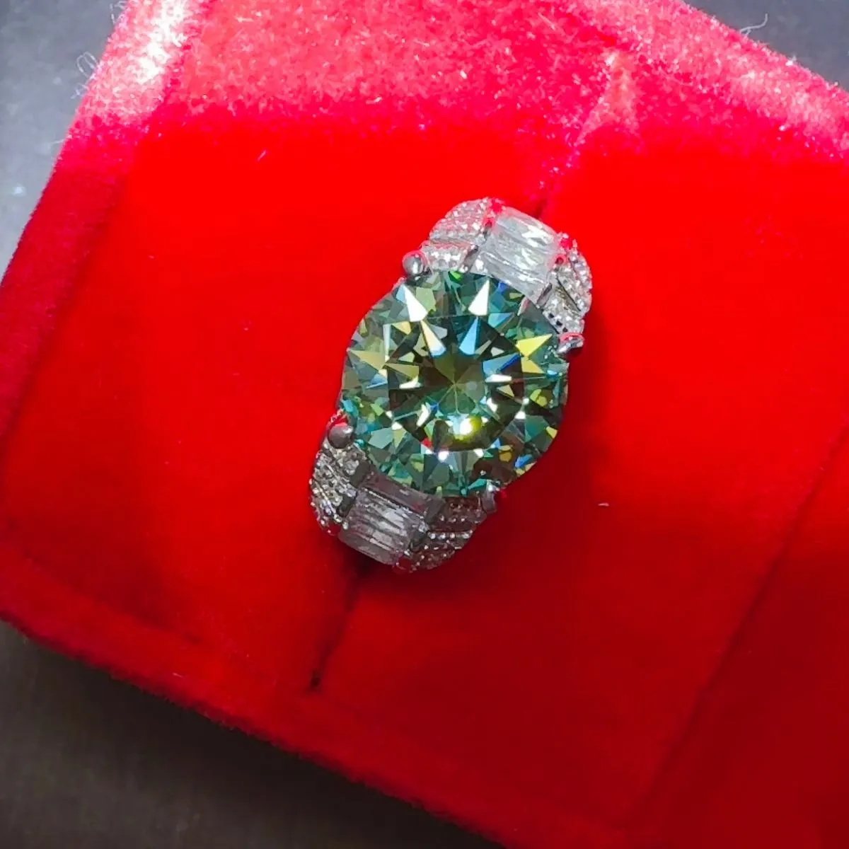 925 Sterling Silver 5 Carat Moissanite Ring