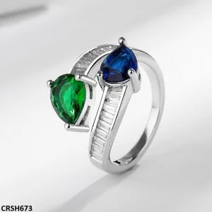 Adjustable Zircon Double Tear Ring