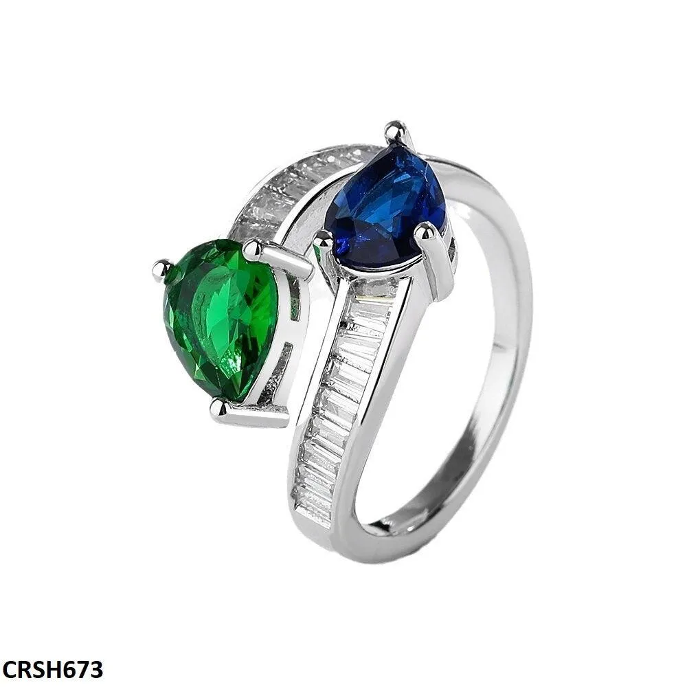 Adjustable Zircon Double Tear Ring