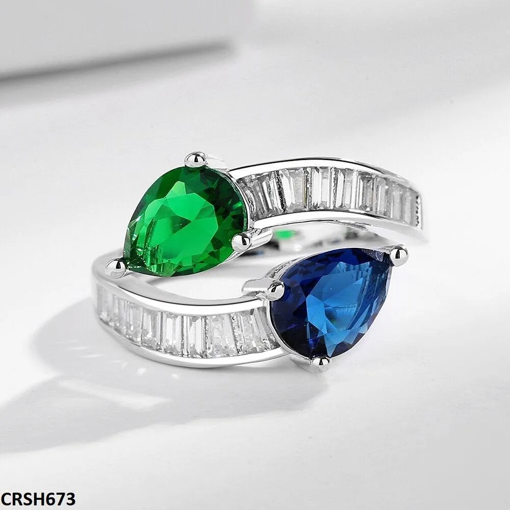 Adjustable Zircon Double Tear Ring
