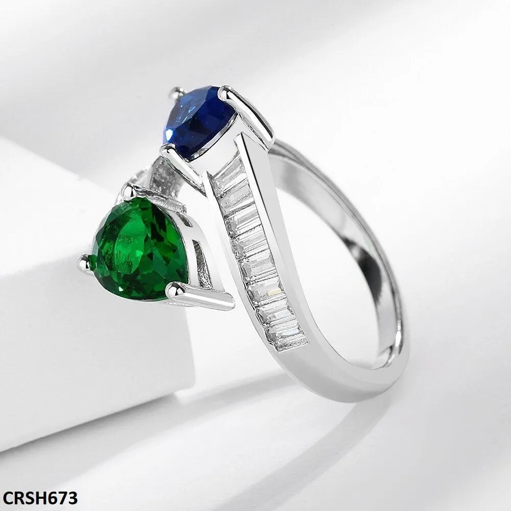 Adjustable Zircon Double Tear Ring
