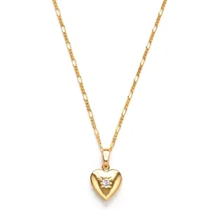 Amano Small Heart Locket with Crystal