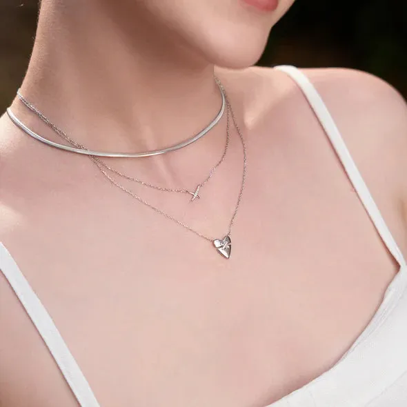 Ania Haie Sterling Silver Kiss Pavé Necklace
