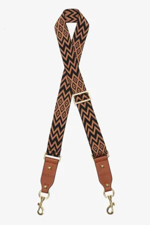 Antler Thin Bag Strap - Diamond Chevron Tan