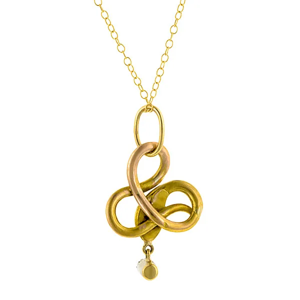 Art Nouveau Snake Sapphire & Diamond Pendant