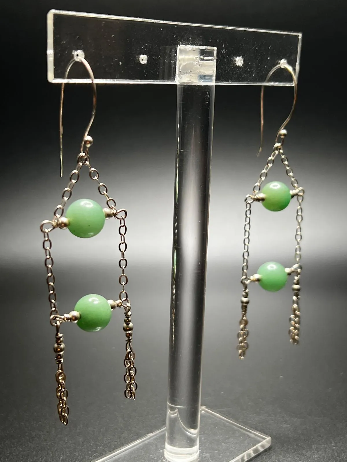 Aventurine and Sterling Silver Chandelier Earrings