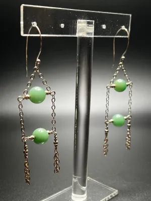 Aventurine and Sterling Silver Chandelier Earrings