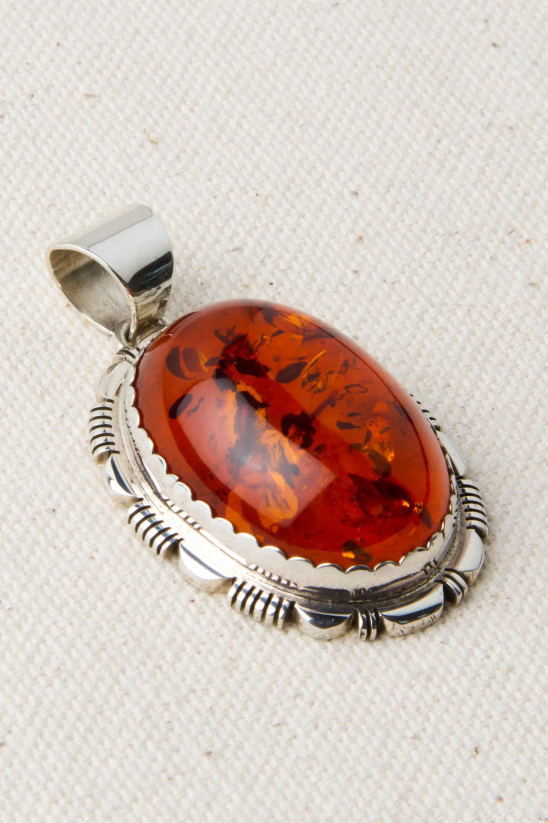 Baltic Amber Sterling Silver Pendant