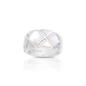 Belle Etoile Echelon Ring - White Mother-of-Pearl