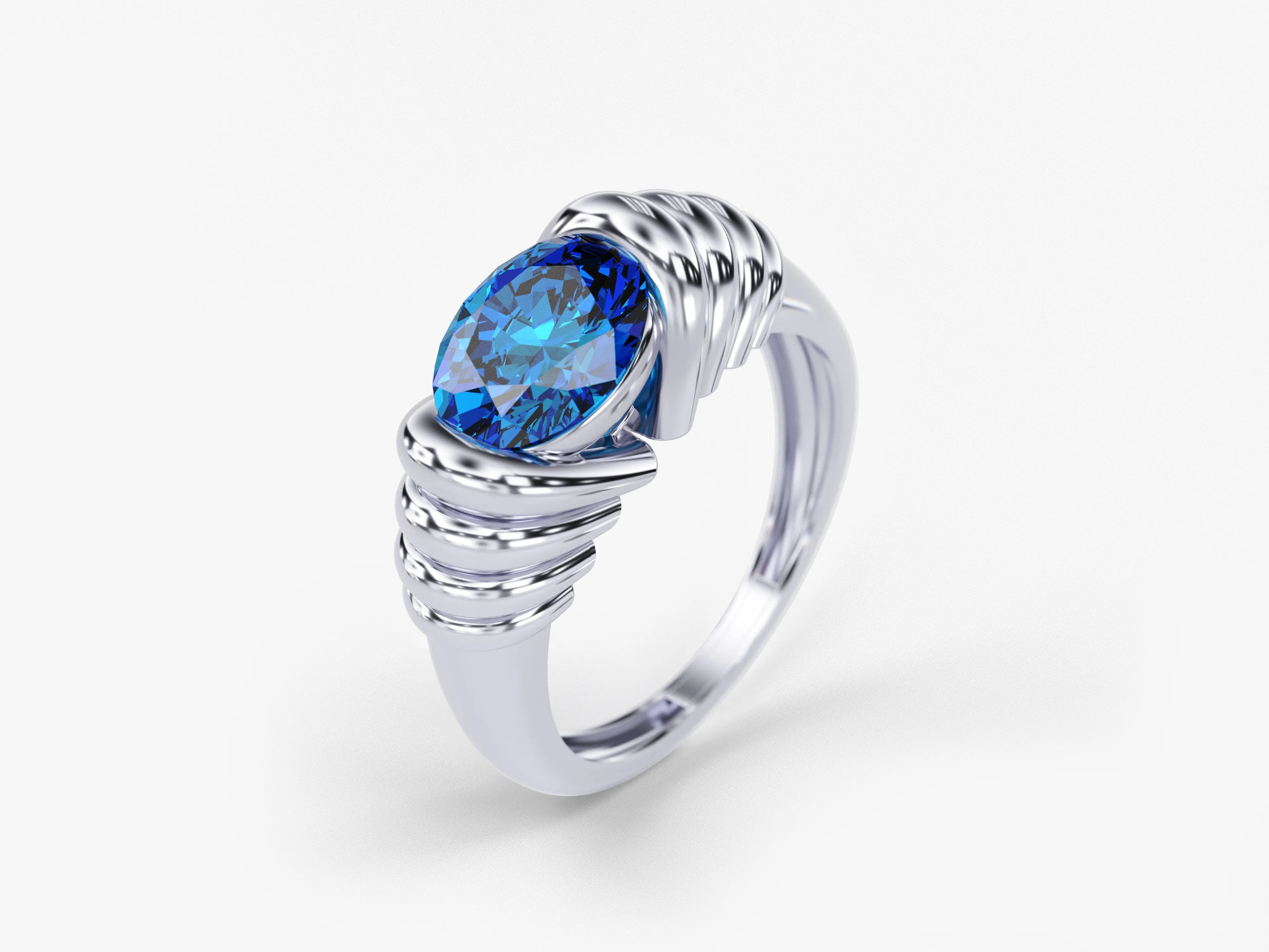 Bold Birthstone Ring in 14k Solid Gold