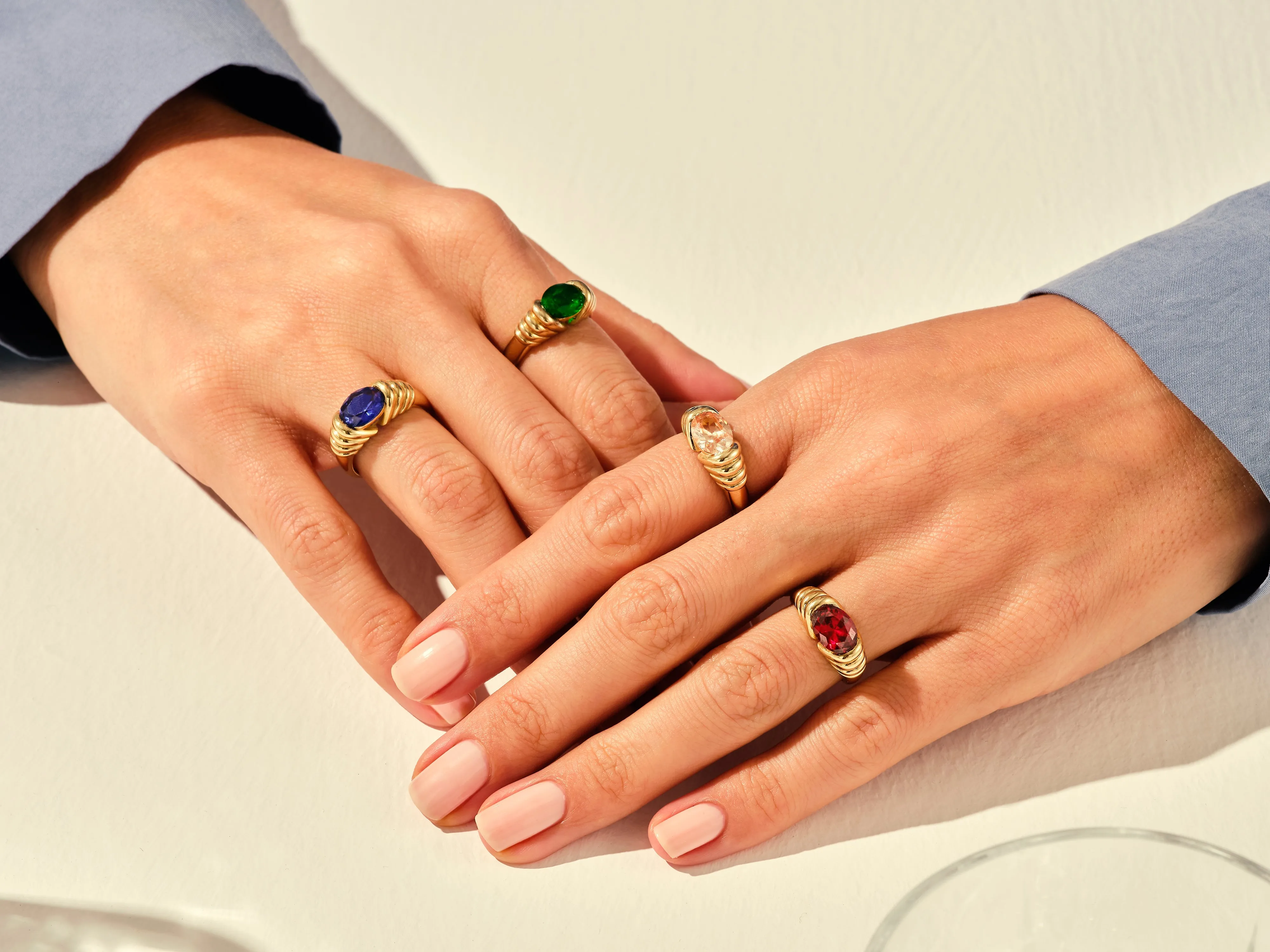 Bold Birthstone Ring in 14k Solid Gold