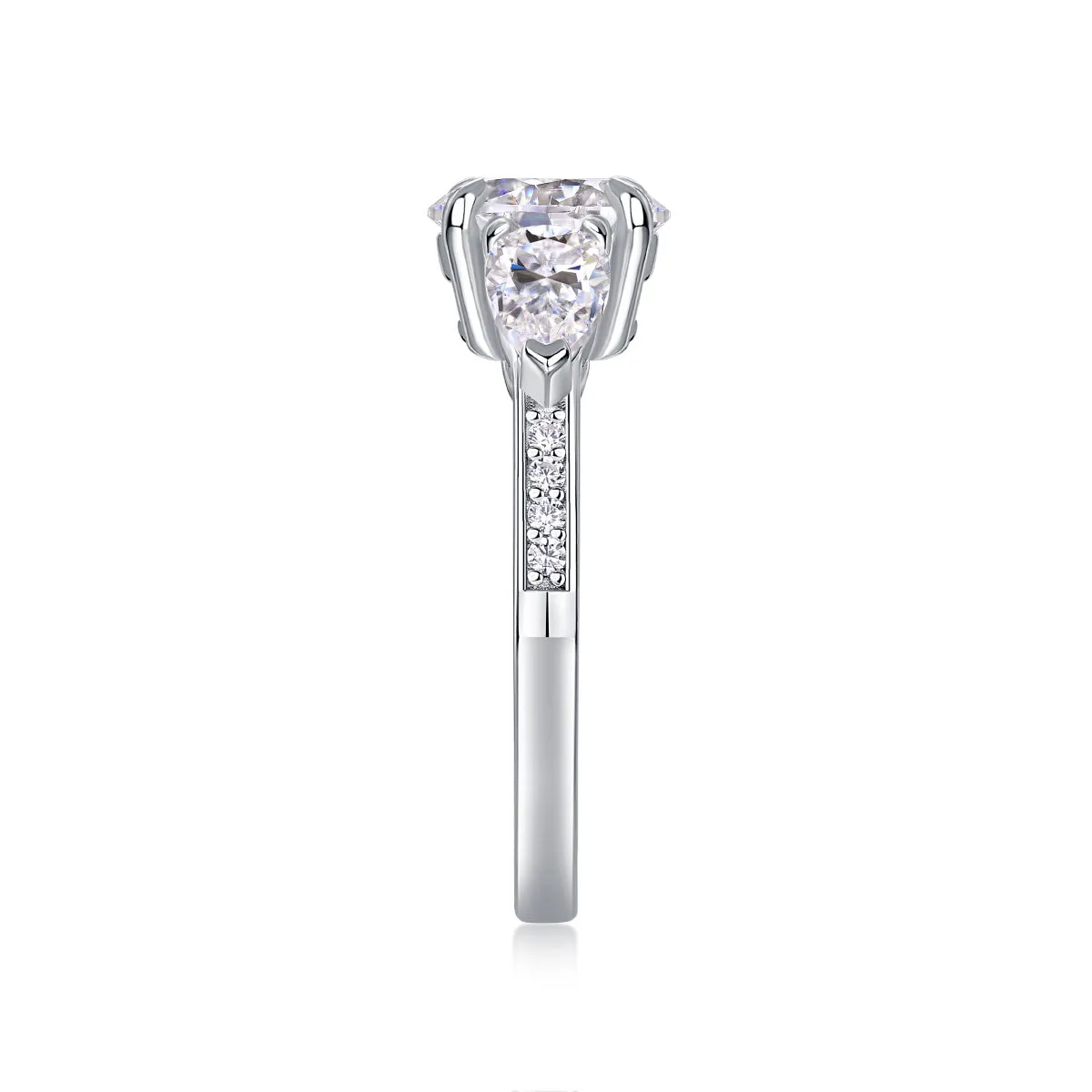 Bold Moissanite Silver Ring