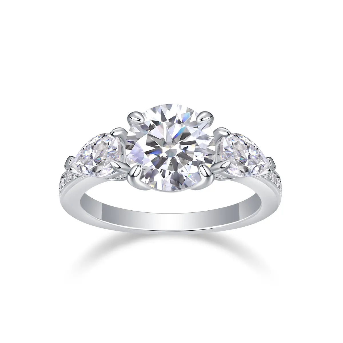 Bold Moissanite Silver Ring