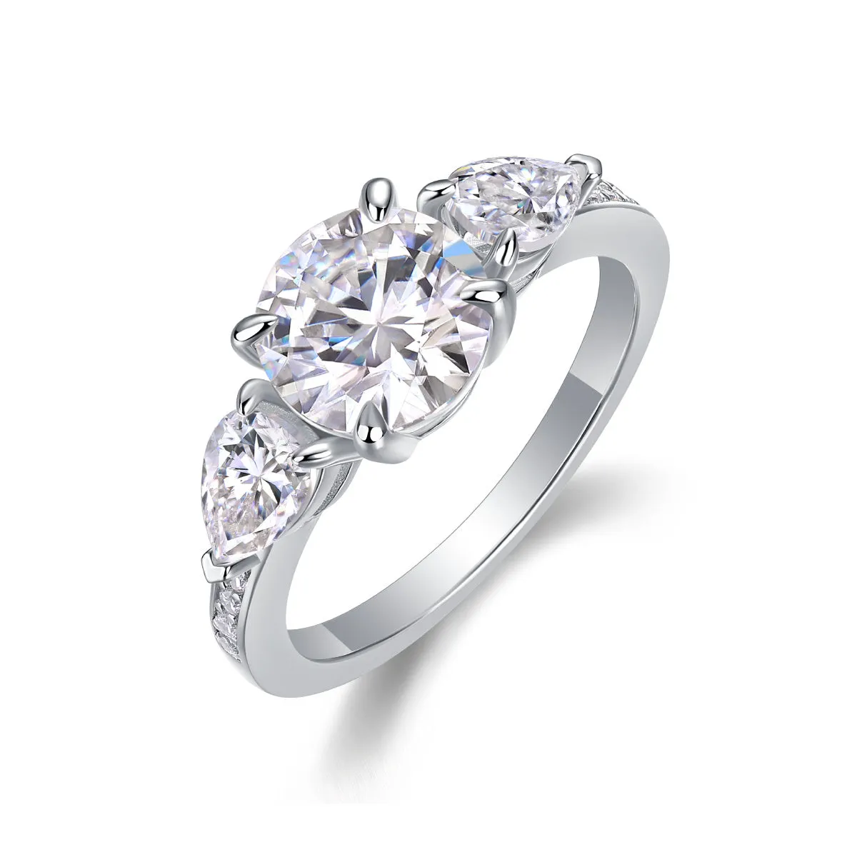Bold Moissanite Silver Ring