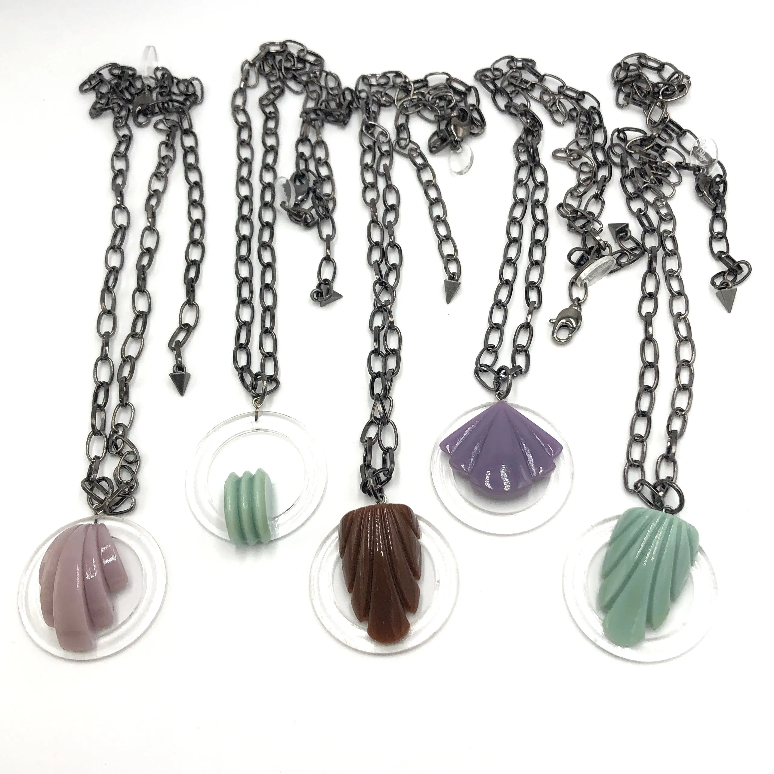 Caramel Carved Deco Chain Necklace