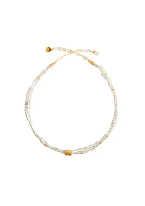 Chiffon Multi Strand Necklace - Silver