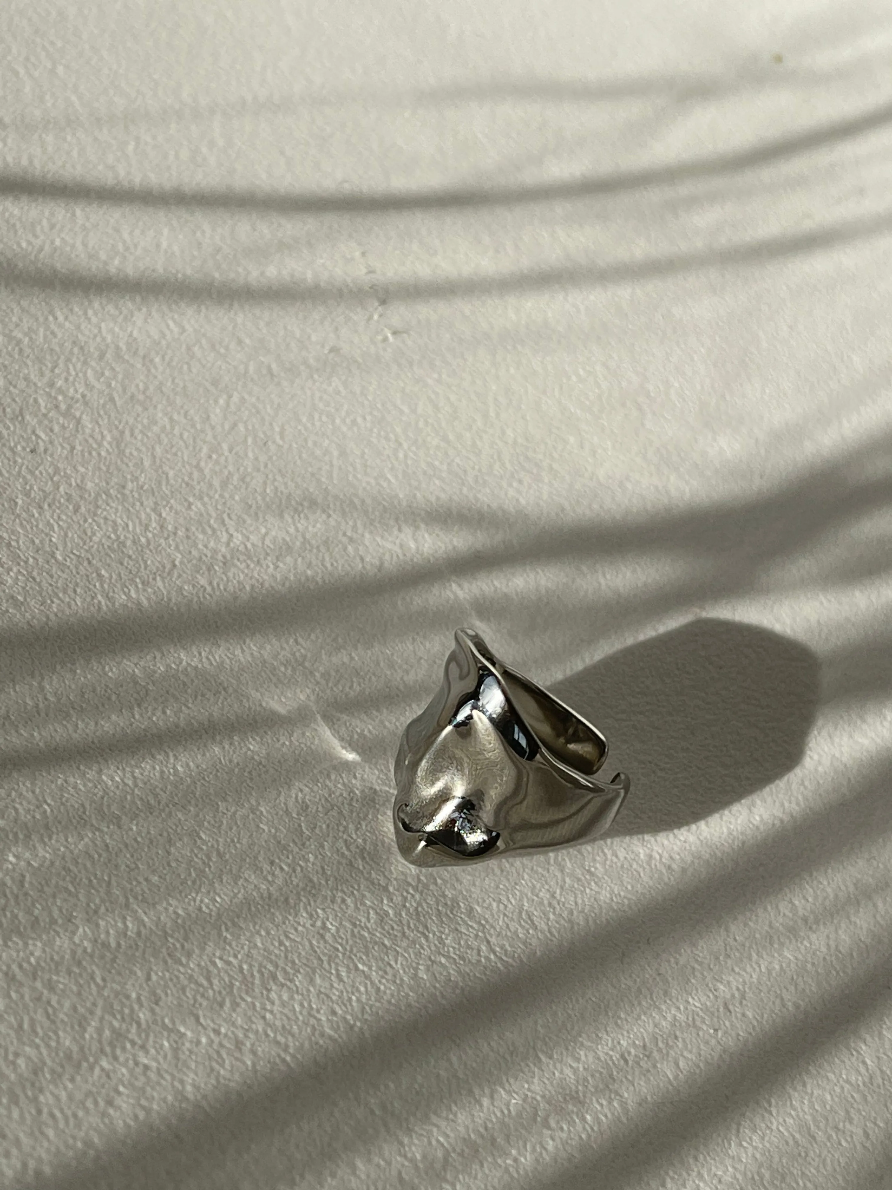 Colin Organic Stainless Steel Ring In Silver
