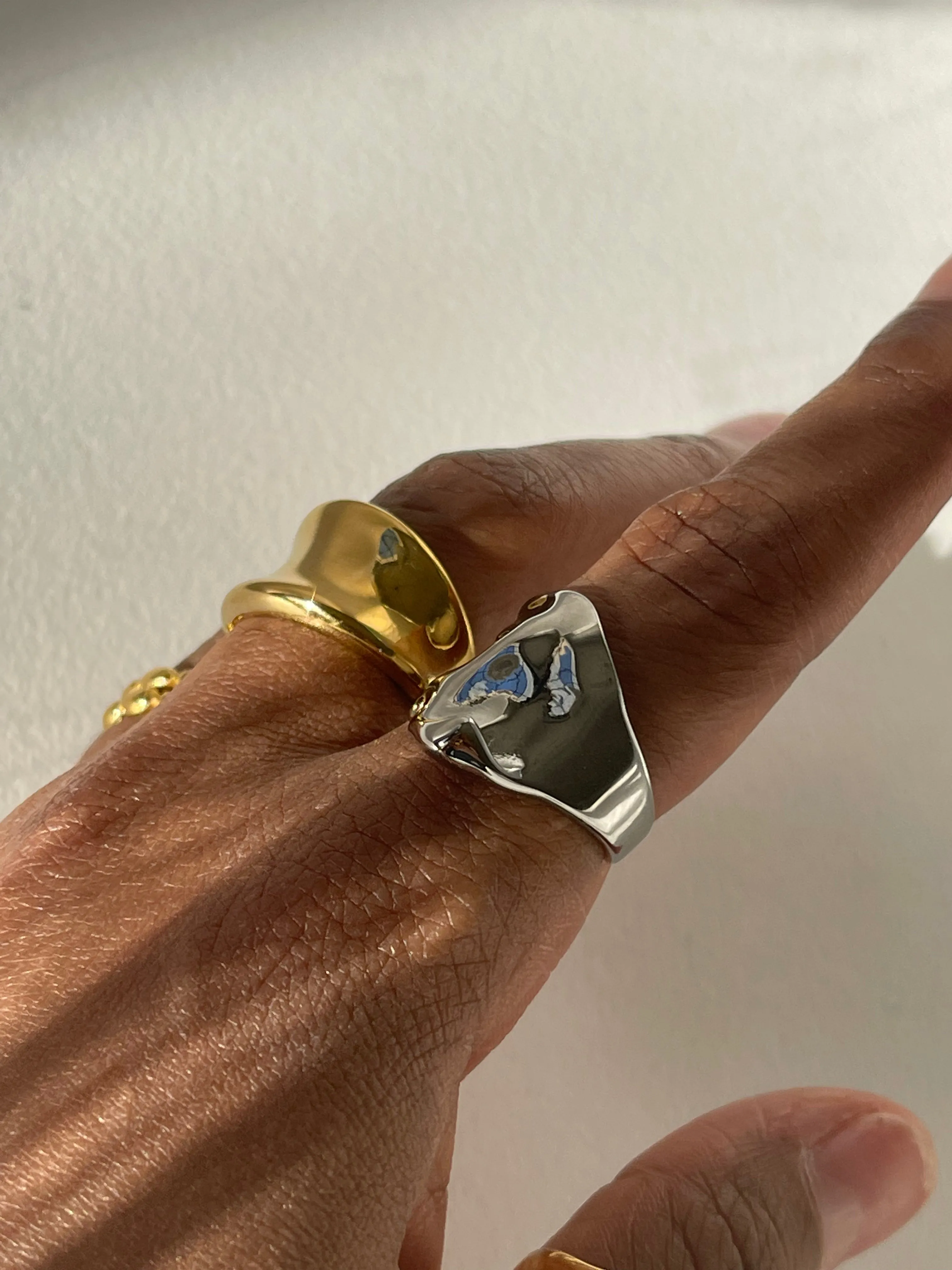 Colin Organic Stainless Steel Ring In Silver