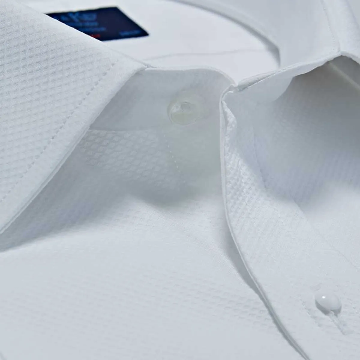 Contemporary Fit Marcella Front White Cotton Poplin Dress Shirt with Classic Collar & Double Cuff